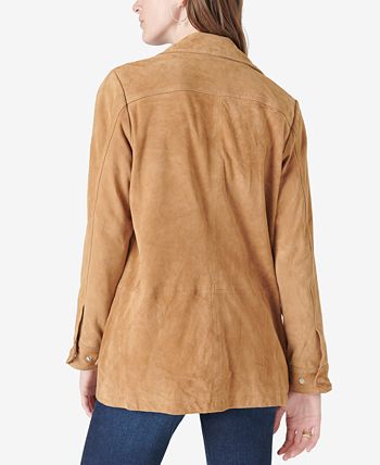 Lucky Brand Suede Utility Jacket - Macy's