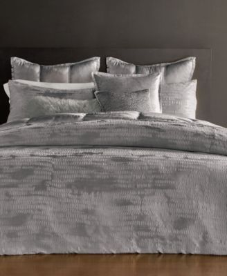 donna karan home reflection silver king duvet cover