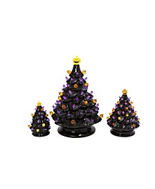 Battery Operated Lighted Dolomite Halloween Trees with Sound Set, 3 Pieces