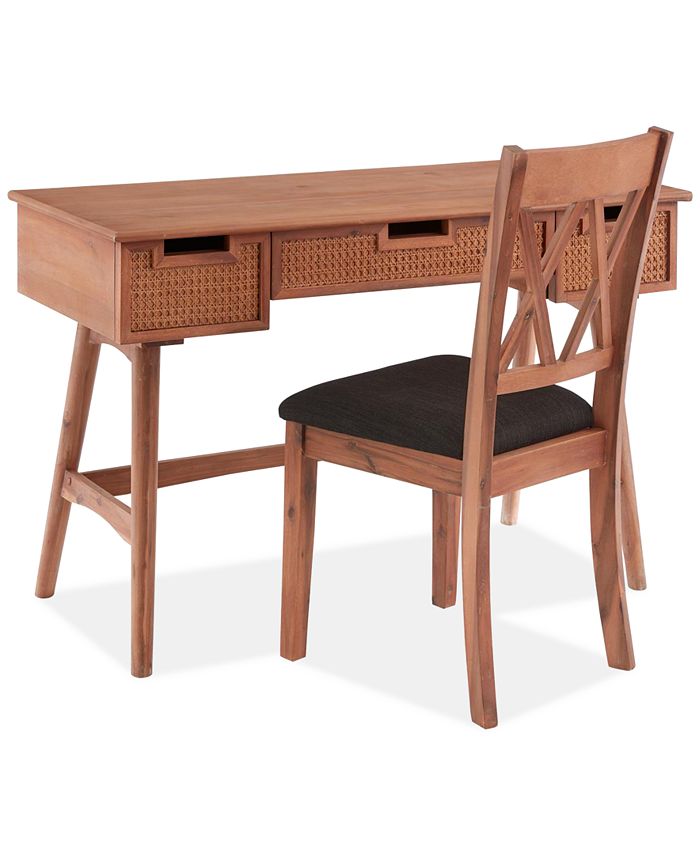 JGW Furniture Lahaina Rattan Home Office Desk Macy's