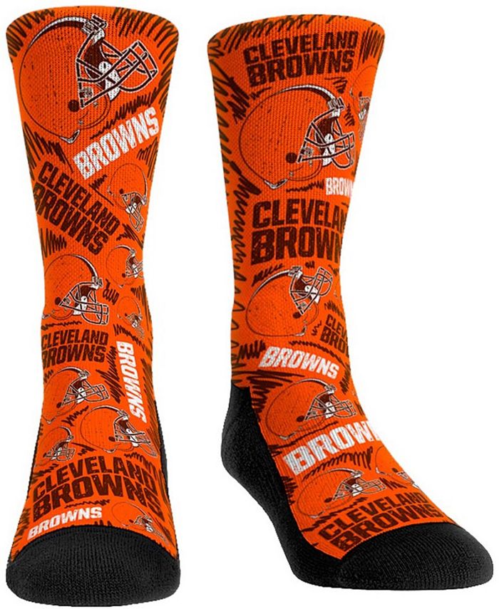 Rock 'Em Women's Cleveland Browns Logo Sketch Multi Crew Socks