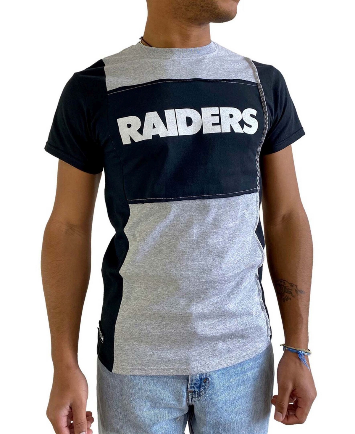 Men's Heathered Gray Las Vegas Raiders Split T-shirt - Heather Gray