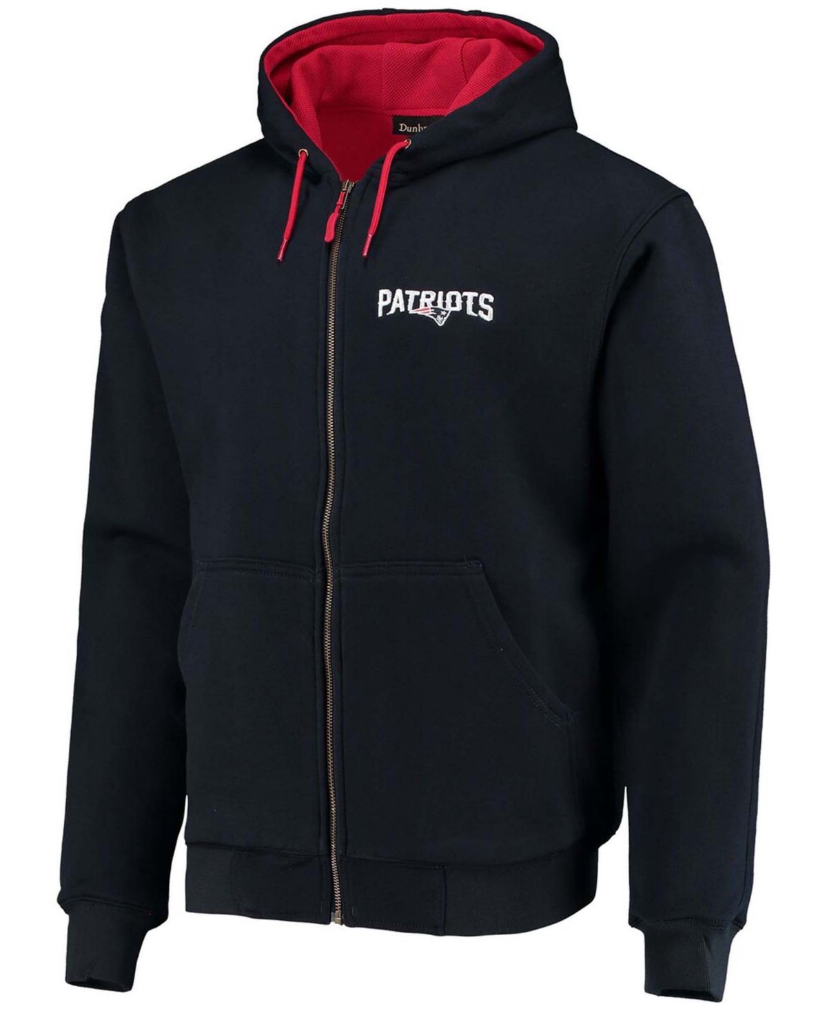 DUNBROOKE MEN'S NAVY NEW ENGLAND PATRIOTS CRAFTSMAN THERMAL LINED FULL-ZIP HOODIE 