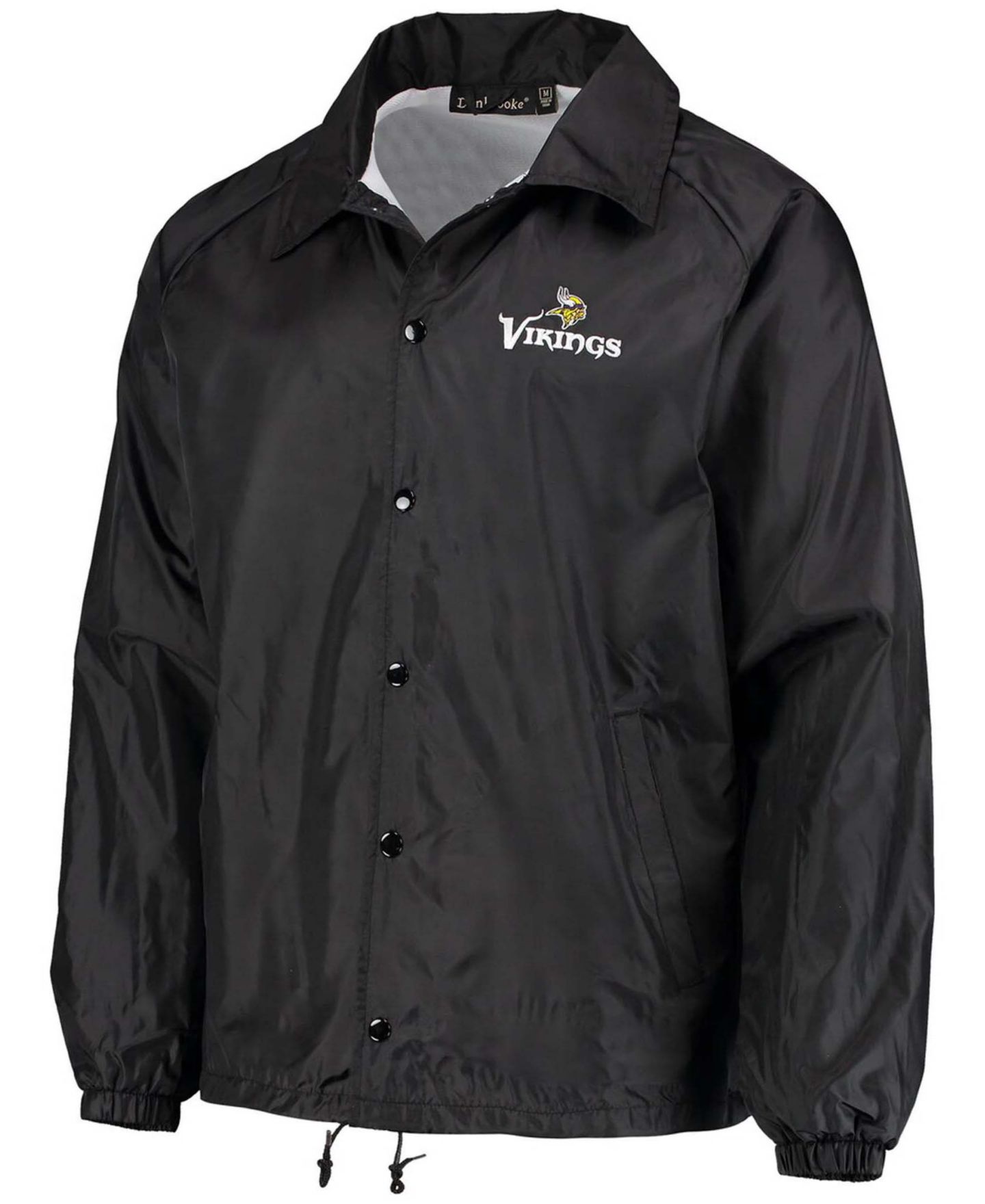 Мужская куртка Dunbrooke Black Minnesota Vikings Coaches Classic Raglan Full-Snap Windbreaker — фото 4