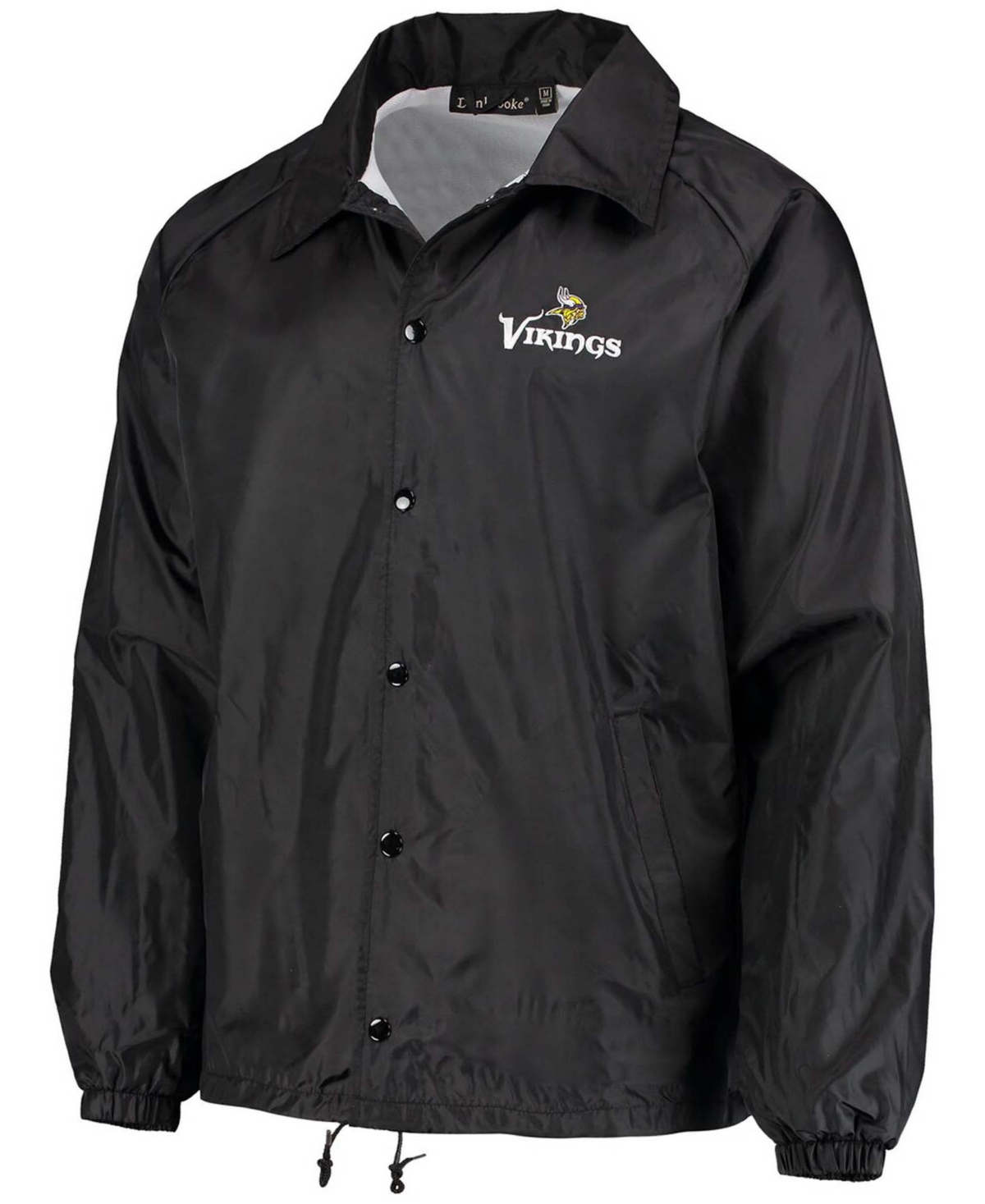 Men'sMinnesota Vikings Coaches Classic Raglan Full-Snap Windbreaker Jacket - Black