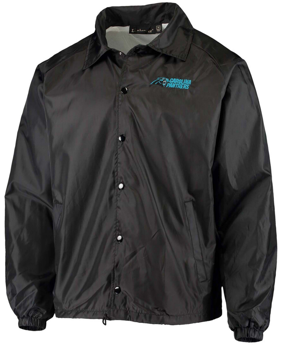 Men'sCarolina Panthers Coaches Classic Raglan Full-Snap Windbreaker Jacket - Black