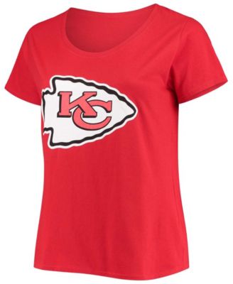 Women's Plus Size Travis Kelce Red Kansas City Chiefs Name Number V-Neck T-shirt