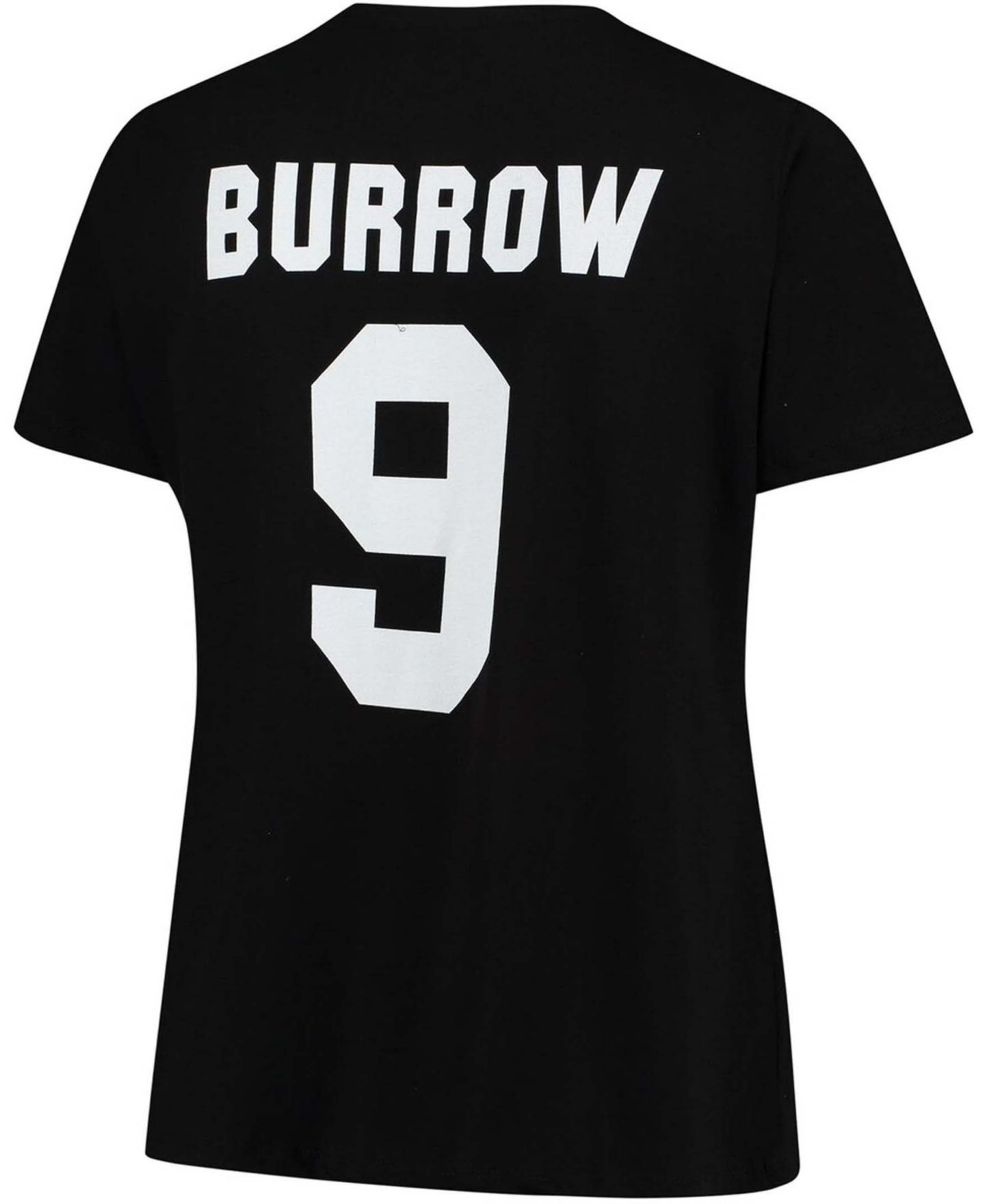 Женская футболка Fanatics Plus Size Joe Burrow Black Cincinnati Bengals Fair Catch Name & Number V-Neck — фото 2