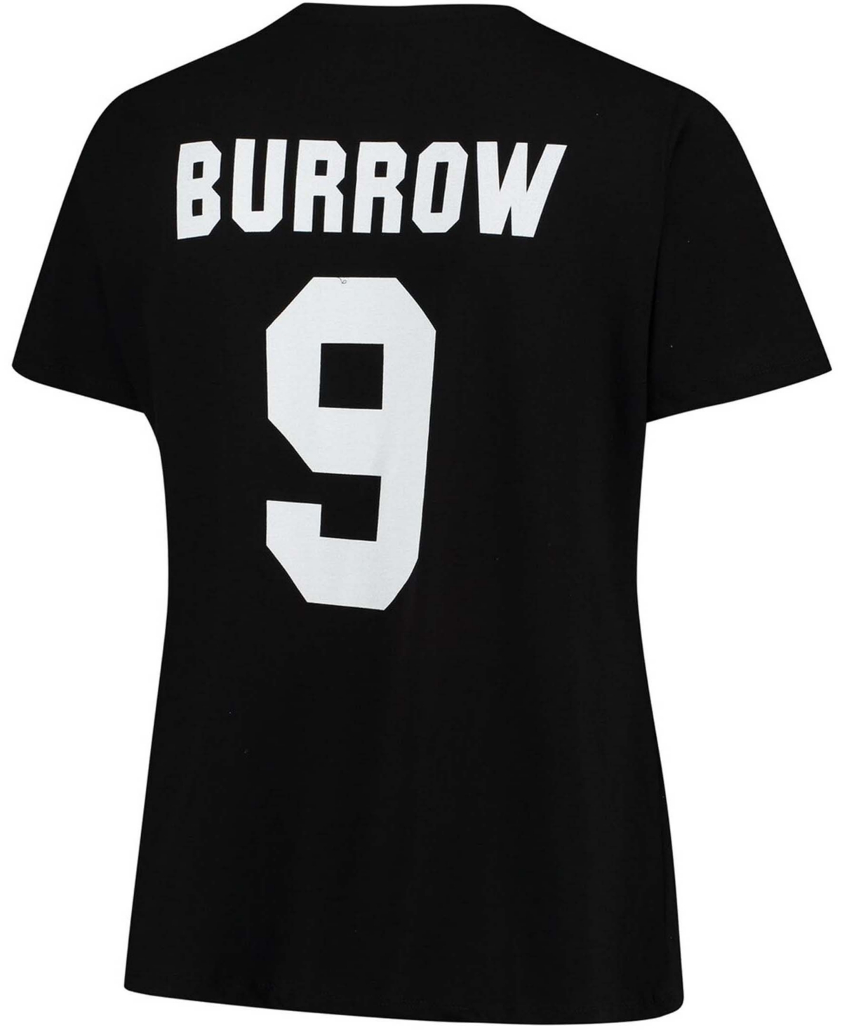 Women's Plus Size Joe BurrowCincinnati Bengals Fair Catch Name Number V-Neck T-shirt - Black