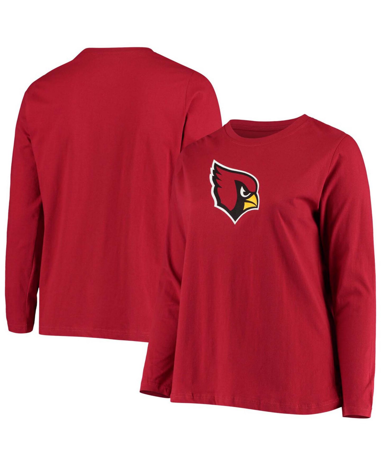 Женская футболка Fanatics Plus Size Cardinal Arizona Cardinals Primary Logo Long Sleeve — фото 1
