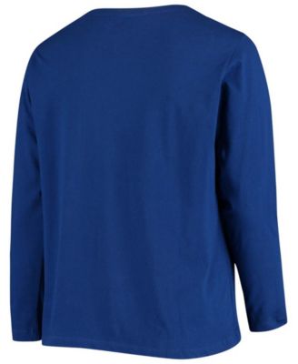 Women's Plus Size Royal Los Angeles Rams Primary Logo Long Sleeve T-shirt
