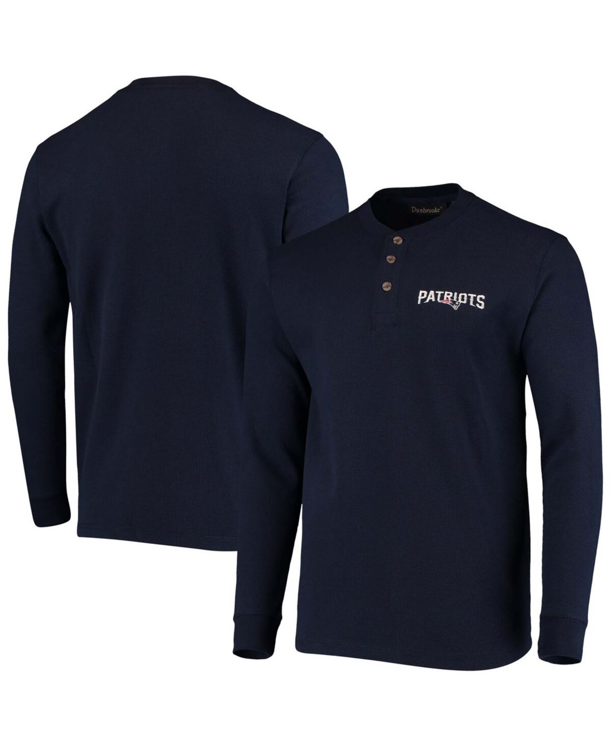 Мужская темно-синяя футболка New England Patriots Maverick Thermal Henley с длинным рукавом