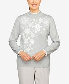 Plus Size Alpine Lodge Comfy Snowflakes Sweater