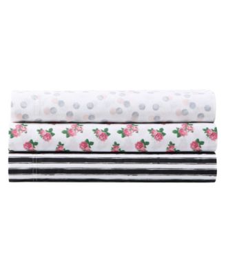 Printed Cotton Percale 4-Pc. Sheet Set, Queen