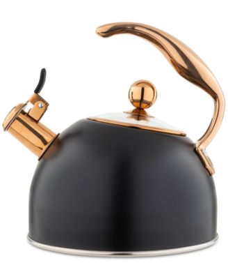Stainless Steel 2.6-Quart Black Tea Kettle with Copper Handle