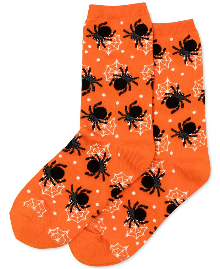Hot Sox Women's Halloween Spiders Crew Socks - Macy's