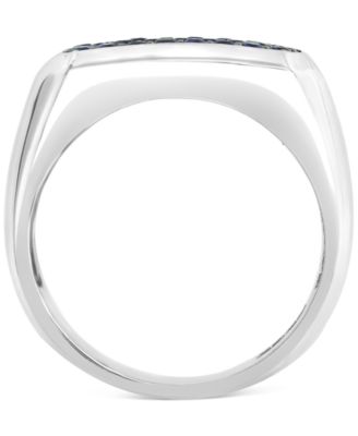 EFFY&reg; Men's Sapphire Cluster Ring (5/8 ct. t.w.) in Sterling Silver