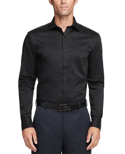 Мужская рубашка Van Heusen Regular-Fit Ultraflex Dress Shirt, цвет: Чёрный