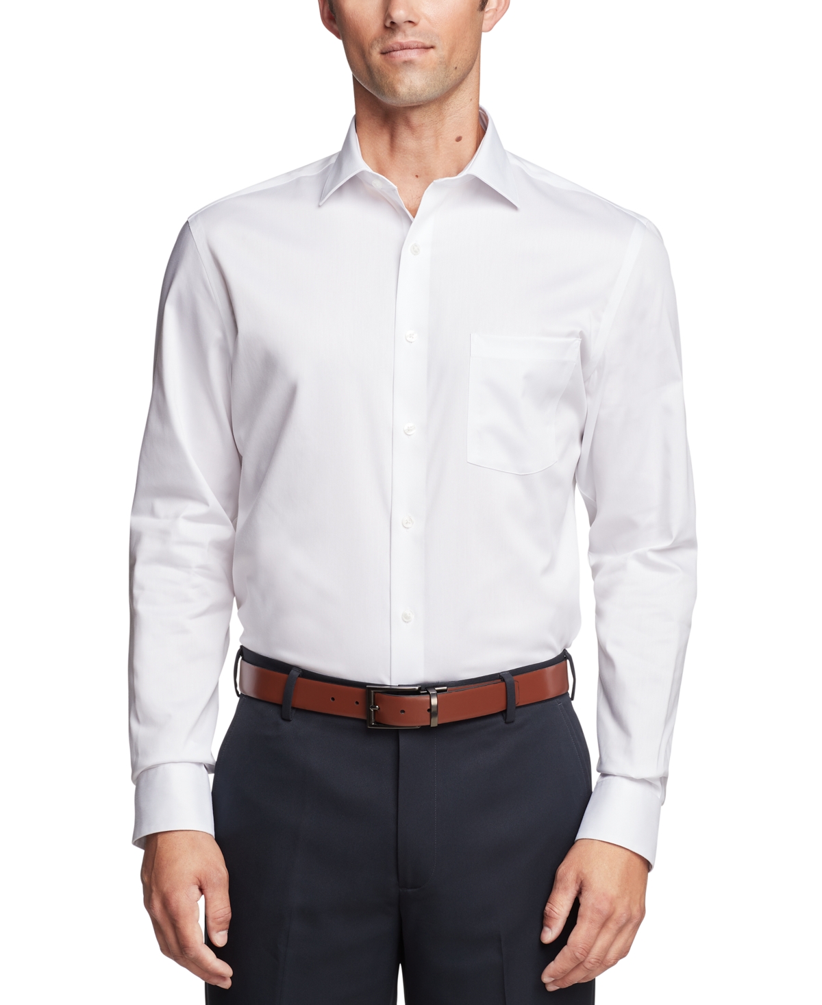 Shop Van Heusen Men's Regular-fit Ultraflex Dress Shirt In White