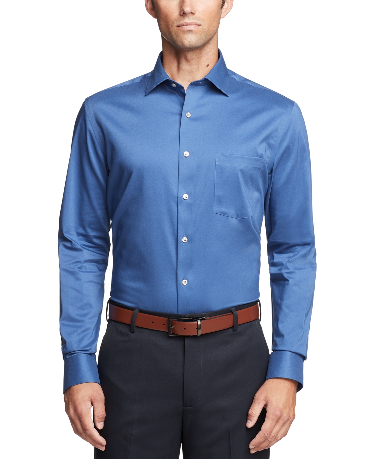 Van Heusen Men's Regular-fit Ultraflex Dress Shirt In Smokey Blue