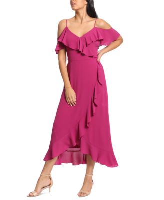 London Times - Petite Ruffled Midi Dress