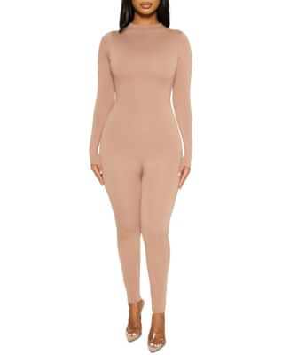 Naked Wardrobe Mock-Neck Jumpsuit - Macy's