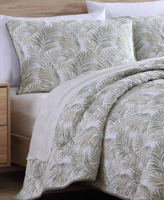 CLOSEOUT! Maui Palm Cotton Reversible 3 Piece Quilt Set, Full/Queen