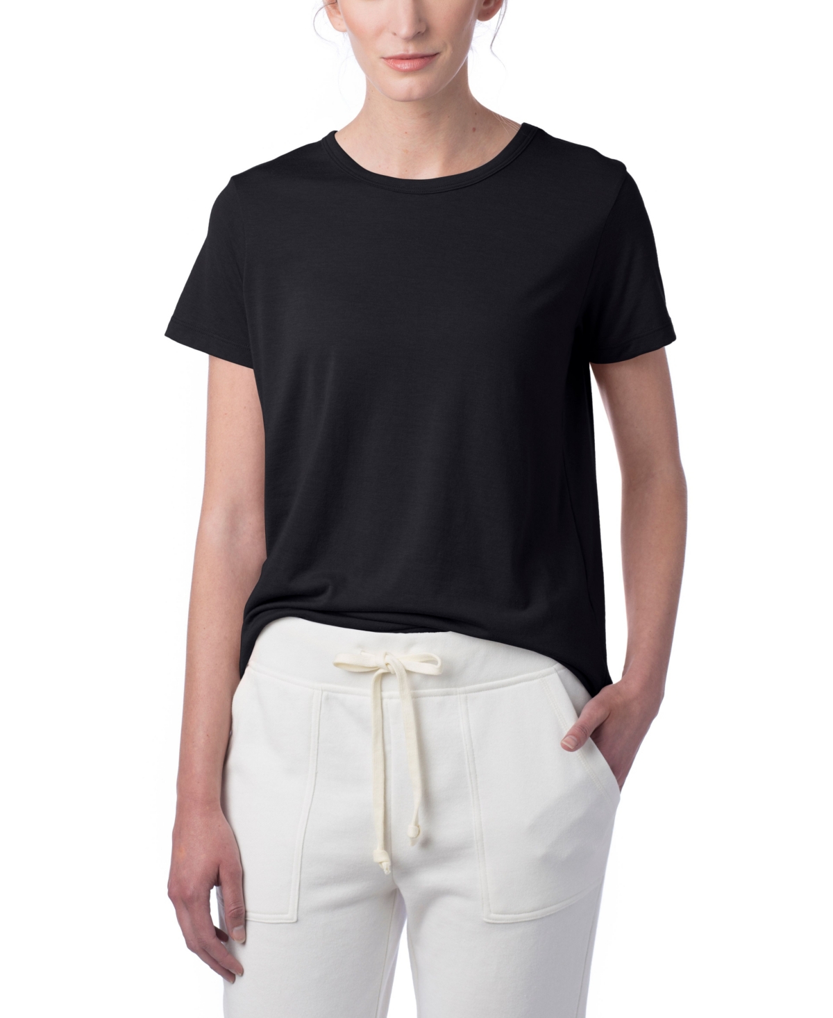 Shop Alternative Apparel Women's Modal Tri-blend Crew T-shirt In True Black