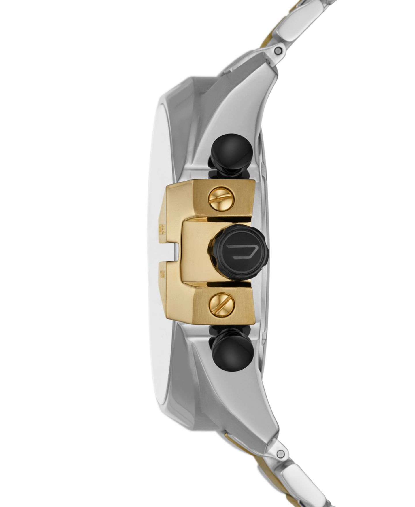 Мужские часы Diesel Mega Chief Chronograph Two-Tone Stainless Steel Bracelet Watch, 51mm — фото 2