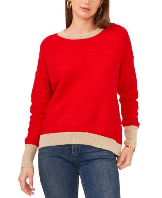 Vince Camuto - Colorblocked-Trim Sweater