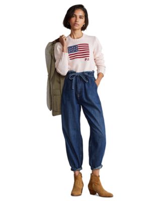 Pink Pony Flag Cotton Sweater 