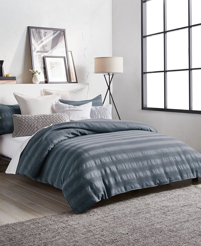 DKNY Avenue Stripe 3 Piece Comforter Set, King Macy's