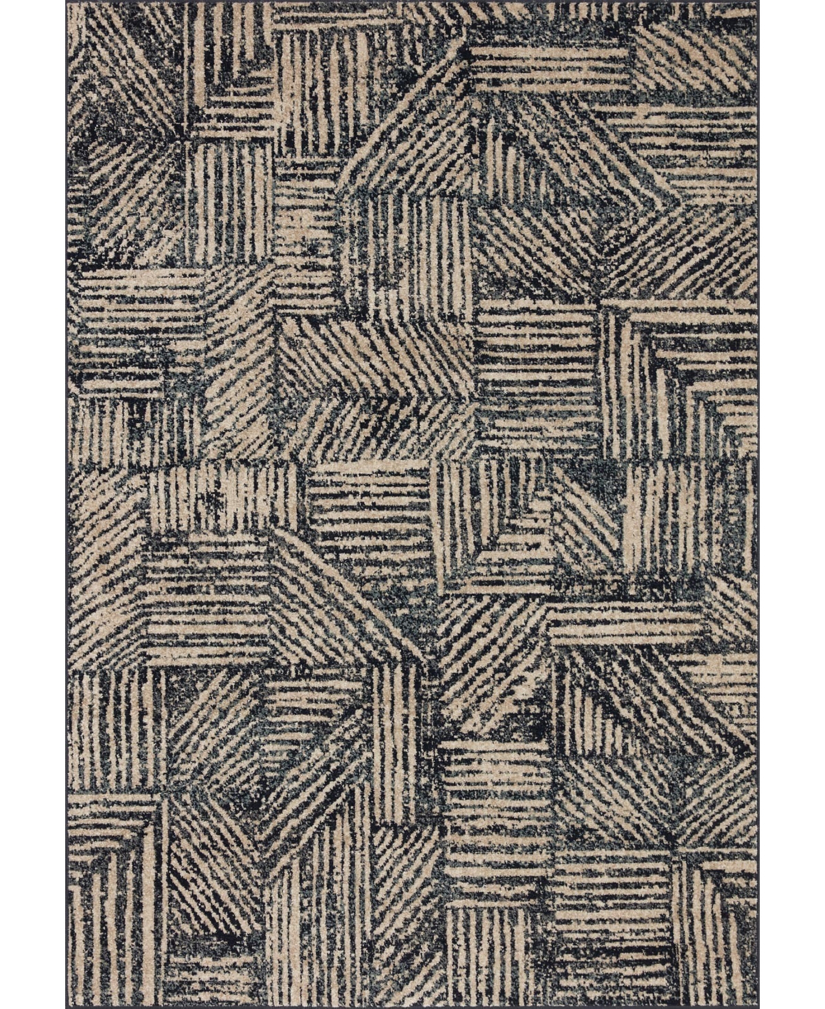 Loloi Ii Bowery Bowebow-01 6'7in x 9'7in Area Rug - Onyx, Taupe