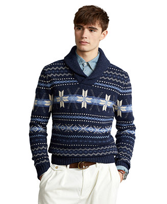Polo Ralph Lauren Men's Snowflake Wool Sweater - Macy's