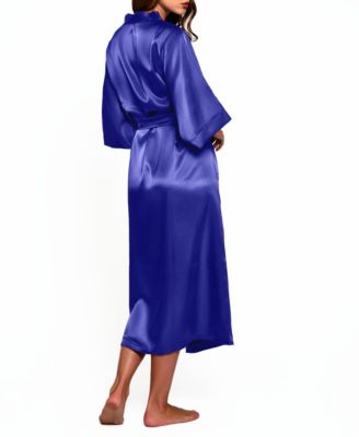 Women's Victoria Satin 3/4 Sleeve Long Robe