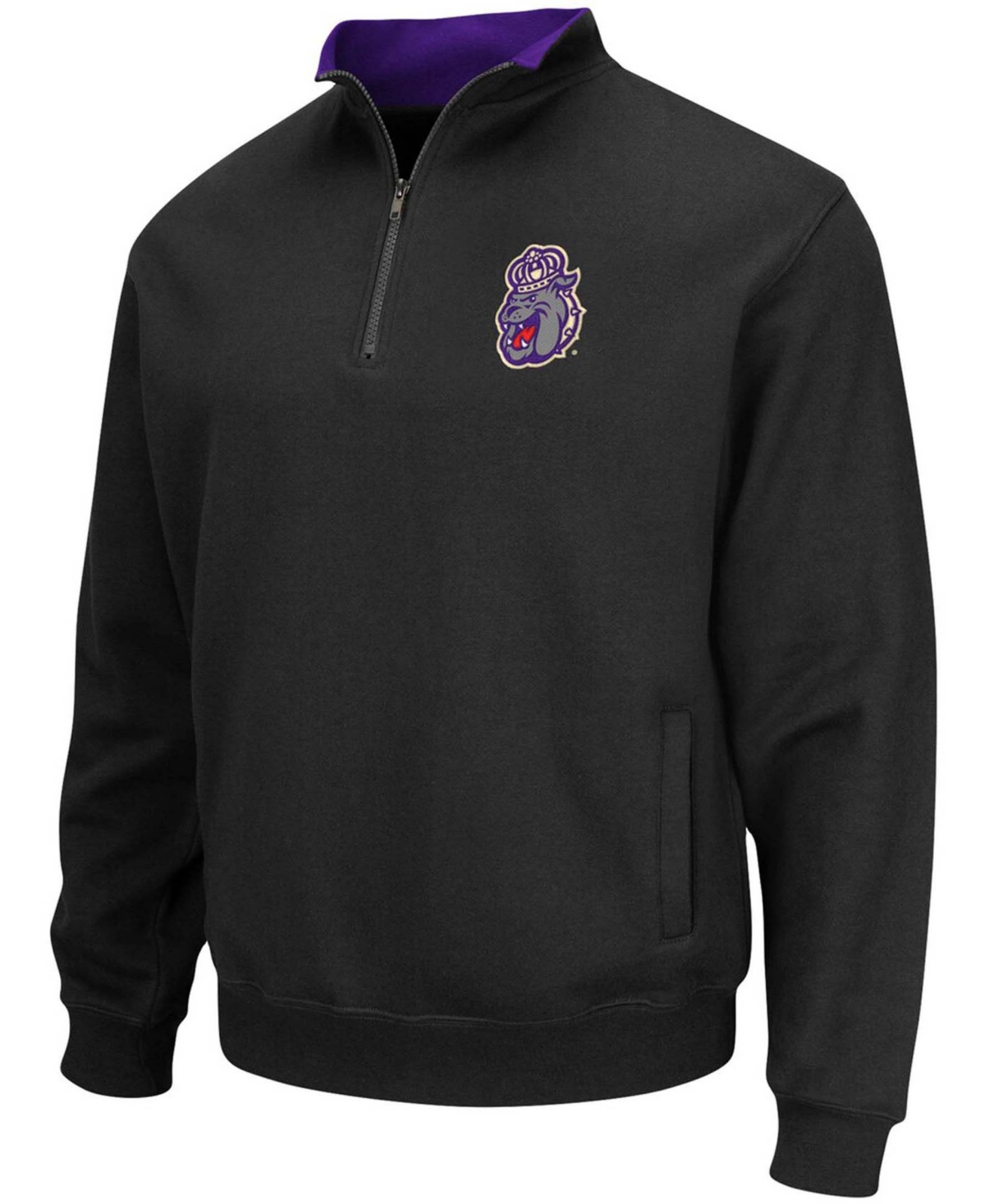 Colosseum Men's Black James Madison Dukes Tortugas Logo Quarter-zip Jacket In Black