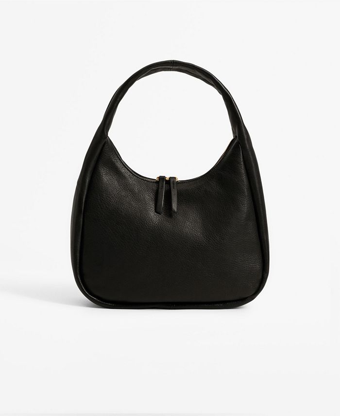 MANGO Women s Leather Baguette Bag Macy s