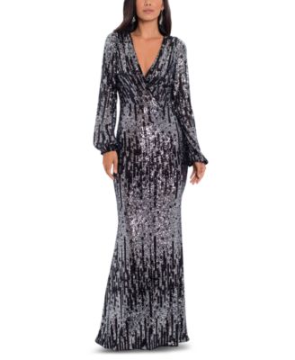 betsy and adam black sequin dress