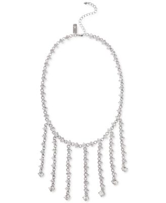 Photo 1 of INC International Concepts Silver-Tone Link & Crystal Drape Statement Necklace, 17" + 3" extender, Created for Macy's