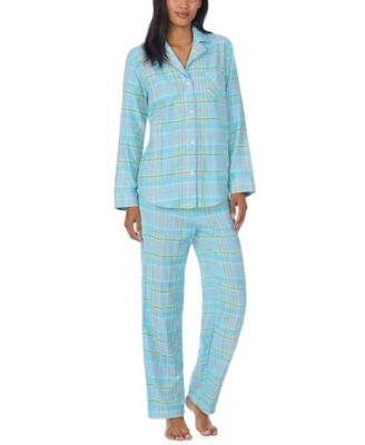 Lauren Ralph Lauren - Petite Brushed Twill Notch-Collar Pajama Set