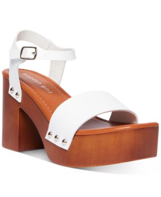 macy's white platform sandals