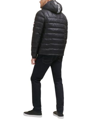Men's  Sherpa Lined Hooded Quilted Puffer Jacket