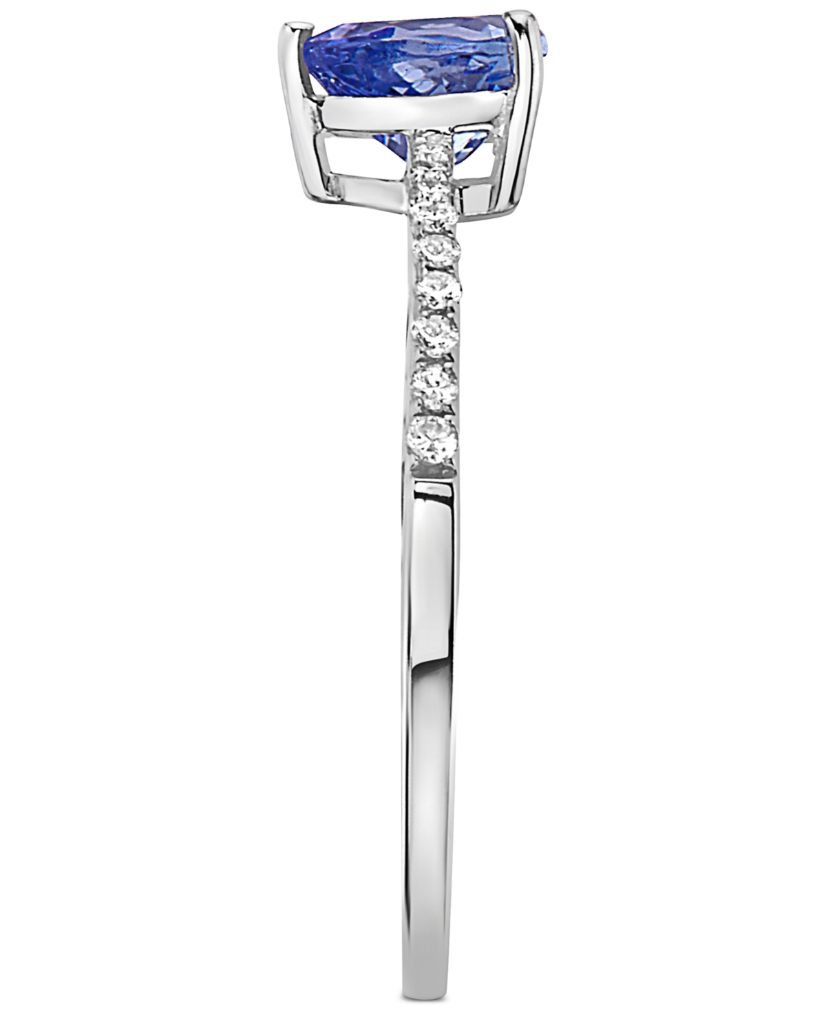 Effy(5/8 ct. t.w.) & Diamond (1/10 ct. t.w.) Heart Ring in Sterling Silver - Tanzanite