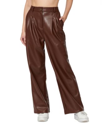 Bar III - Sofia Richie Pleated Faux-Leather Pants, Created for Macy's