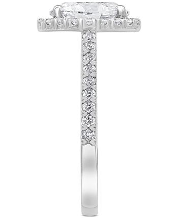 Badgley Mischka - Certified Lab Grown Diamond Oval-Cut Halo Engagement Ring (2-1/2 ct. t.w.) in 14k White Gold