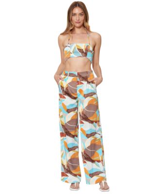 Bar III - Sofia Richie Satin Bralette Printed Top, Created for Macy's