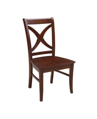 42" Dual Drop Leaf Table with 4 Cross Back Dining Chairs - 5 Piece Dining Set