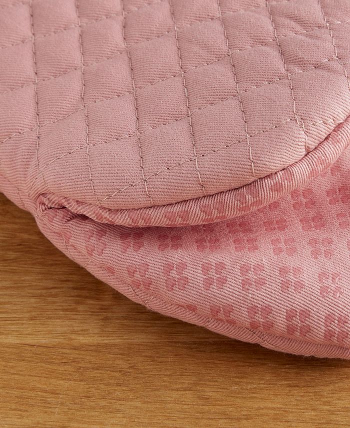 KitchenAid Asteroid Mini Oven Mitts Set, 2-Pack, 5.5x8 Inches, Dried Rose Color, Heat Resistant With Silicone Grips