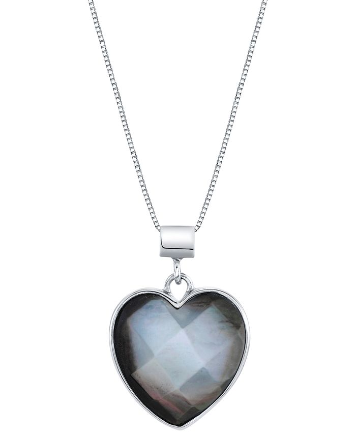 Macy's silver sale heart necklace