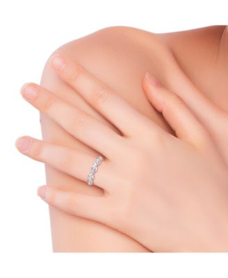 Lab-Grown Moissanite Twist Band (1/4 ct. t.w.) in Sterling Silver